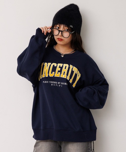 repipi armario（レピピ アルマリオ）の「ベロアワッペンルーズウラケ（スウェット・キッズ・アイボリー/ブラック/グレー/ネイビー・SMALL/MEDIUM/LARGE）」の19枚目の写真