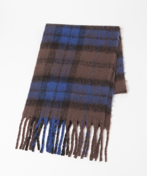 LAKOLE（ラコレ）の「チェックブークレーマフラー / 576684（マフラー・メンズ・ブラウン/グリーン/チャコール・FREE）」の6枚目の写真