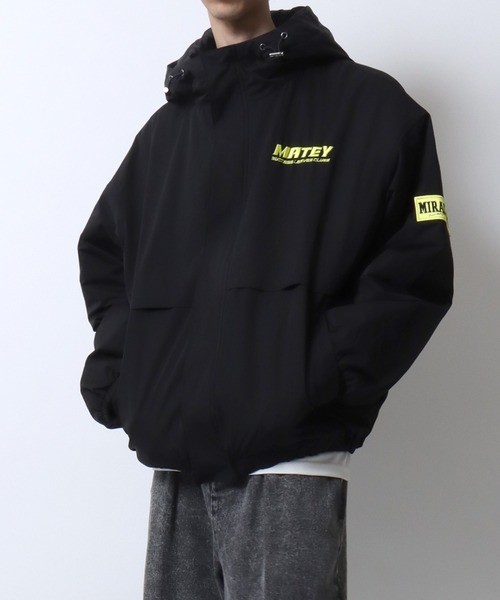 SITRY(シトリー)の「Big Patch Padded Zip Hoodie/ワッペン刺繍 オーバーサイズ パファージャケット パデッドジャケット ファイバーダウンジャケット レディース メンズ(ダウンジャケット/コート・メンズ・ブラック/ライトグレー・M/L)」の6枚目の写真