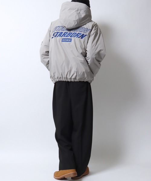 SITRY(シトリー)の「Big Patch Padded Zip Hoodie/ワッペン刺繍 オーバーサイズ パファージャケット パデッドジャケット ファイバーダウンジャケット レディース メンズ(ダウンジャケット/コート・メンズ・ブラック/ライトグレー・M/L)」の11枚目の写真