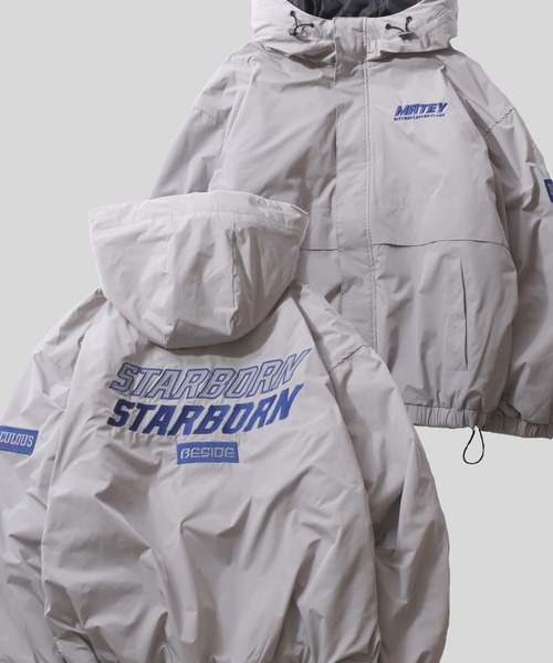 SITRY(シトリー)の「Big Patch Padded Zip Hoodie/ワッペン刺繍 オーバーサイズ パファージャケット パデッドジャケット ファイバーダウンジャケット レディース メンズ(ダウンジャケット/コート・メンズ・ブラック/ライトグレー・M/L)」の9枚目の写真
