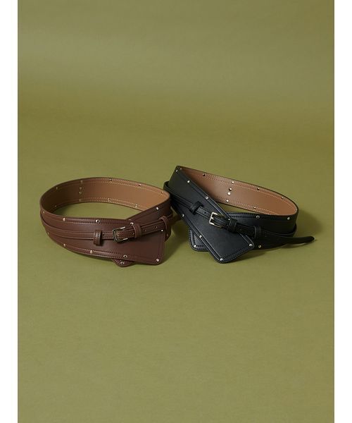 SNIDEL（スナイデル）の「レザー2wayベルト（ベルト・レディース・ブラウン/ブラック・F）」の3枚目の写真