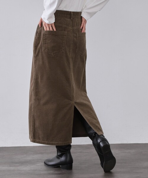 OPAQUE.CLIP（オペークドットクリップ）の「コーデュロイナロースカート【洗濯機OK】（スカート・レディース・ライトブルー/ブラウン系/キャメル・38/40/42）」の13枚目の写真
