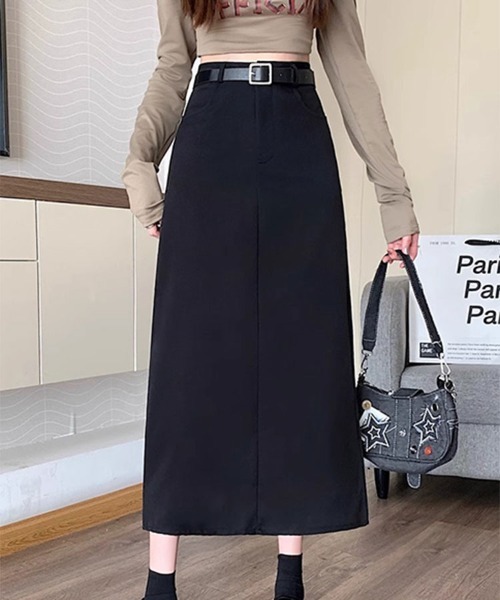 SallyLunn(サリーラン)の「バックスリットペンシルスカート(スカート・レディース・ブラック/グレー・L/M)」の5枚目の写真
