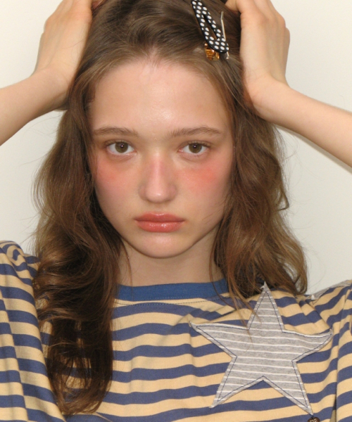 RONRON（ロンロン）の「STRIPE STAR APPLIQUE T SHIRT BEIGE BLUE（Tシャツ/カットソー・レディース・その他・FREE）」の3枚目の写真