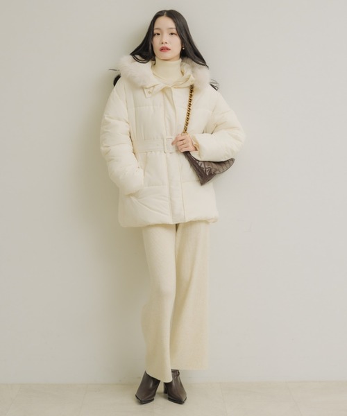 NEUNA（ヌナ）の「2wayキルティングダウンコート（ダウンジャケット/コート・レディース・アイボリー/ブラック・FREE）」の3枚目の写真