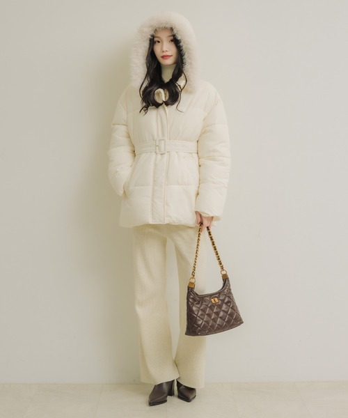 NEUNA（ヌナ）の「2wayキルティングダウンコート（ダウンジャケット/コート・レディース・アイボリー/ブラック・FREE）」の11枚目の写真