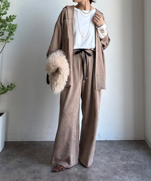 DouDou（ドゥドゥ）の「【WEB限定】ウォームルーズロンTEE（Tシャツ/カットソー・レディース・ブラック/オフホワイト/チャコールグレー/ブラウン・FREE）」の7枚目の写真