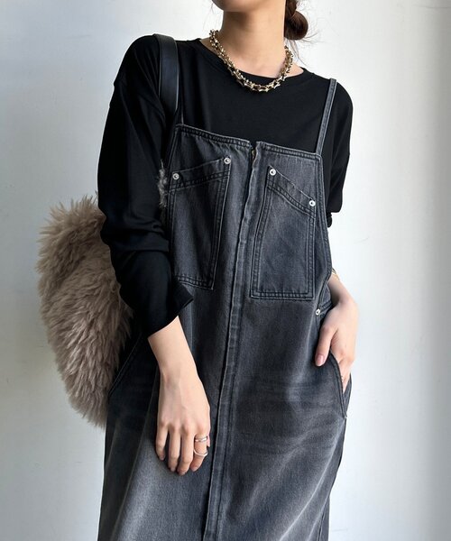 DouDou（ドゥドゥ）の「【WEB限定】ウォームルーズロンTEE（Tシャツ/カットソー・レディース・ブラック/オフホワイト/チャコールグレー/ブラウン・FREE）」の20枚目の写真