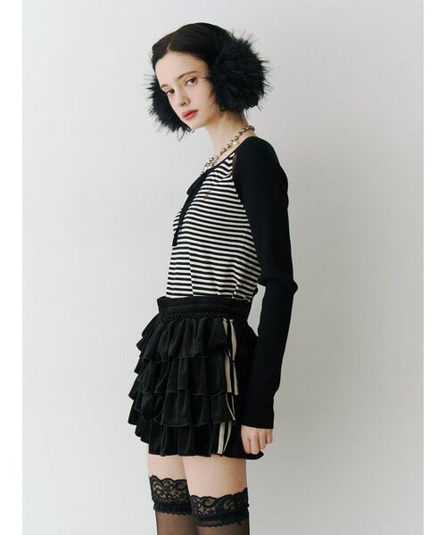 jouetie（ジュエティ）の「オープンショルダーレイヤードニット（ニット/セーター・レディース・ピンク/ブルー/ブラック・MEDIUM）」の16枚目の写真