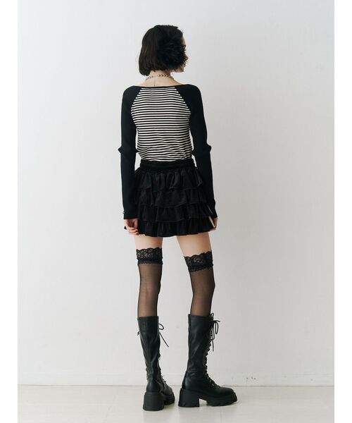 jouetie（ジュエティ）の「オープンショルダーレイヤードニット（ニット/セーター・レディース・ピンク/ブルー/ブラック・MEDIUM）」の18枚目の写真