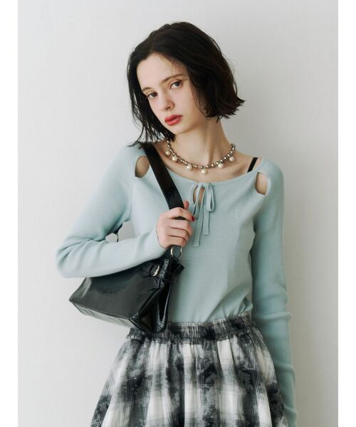 オープンショルダーレイヤードニット（ニット/セーター）｜jouetie