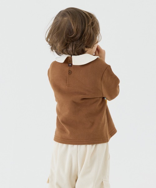 moimoln（モイモルン）の「ビックベアカラーライン長袖トップス（スウェット・キッズ・ブラウン・100cm/110cm/120cm/90cm）」の3枚目の写真