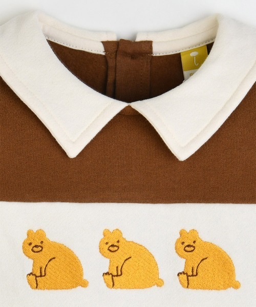 moimoln（モイモルン）の「ビックベアカラーライン長袖トップス（スウェット・キッズ・ブラウン・100cm/110cm/120cm/90cm）」の7枚目の写真