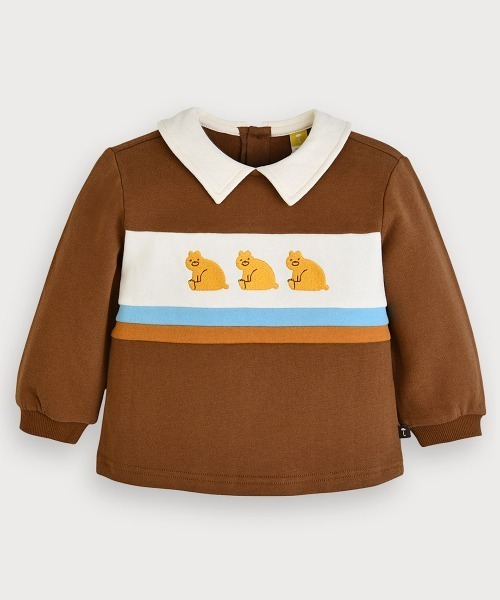 moimoln（モイモルン）の「ビックベアカラーライン長袖トップス（スウェット・キッズ・ブラウン・100cm/110cm/120cm/90cm）」の4枚目の写真