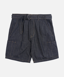 BELTED DENIM SHORTS _ INDIGO