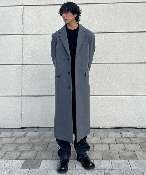 MUSINSA STANDARD（ムシンサスタンダード）の「ウールブレンドビッグダディシングルマキシコート[ミディアムグレー]（チェスターコート・メンズ・その他・MEDIUM/LARGE/X-LARGE/XX-LARGE）」の19枚目の写真