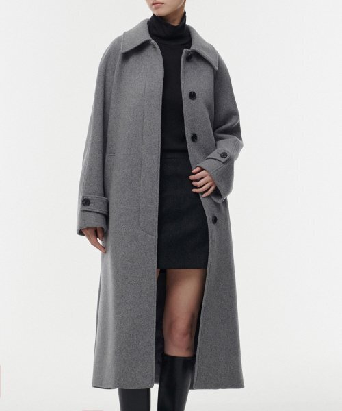 MUSINSA STANDARD WOMAN（ムシンサスタンダードウーマン）の「ウィメンズカシミヤブレンドバルマカンローブコート[ミディアムグレー]（チェスターコート・レディース・その他・SMALL/MEDIUM/LARGE/X-SMALL）」の15枚目の写真