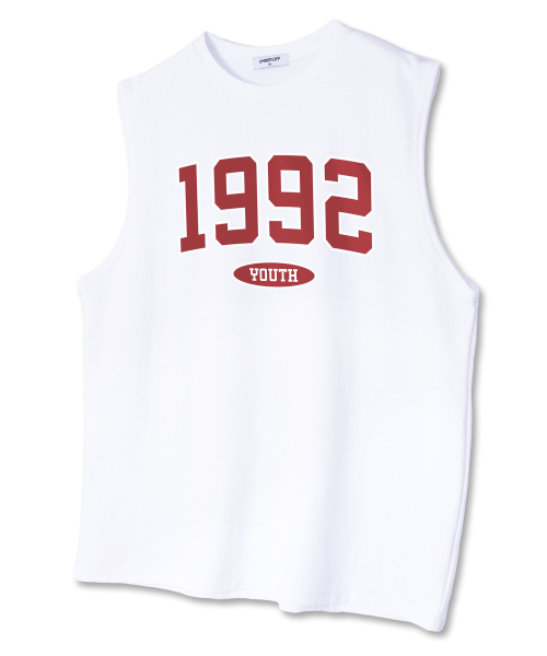 UNDEROFF(アンダーオフ)の「オーバーサイズクルーネックスリーブレス1992袖なしTシャツブラックホワイト(Tシャツ/カットソー・メンズ・ホワイト・MEDIUM/LARGE/X-LARGE)」の3枚目の写真