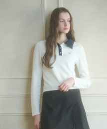 SALT AND CHOCOLATE（ソルトアンドチョコレート）の「Color combination collar knit ivory 4W2416001（ニット/セーター）」