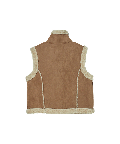 セール】FAUX ムートンベスト [キャメル]（ムートンコート）｜THE