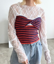 almo（アルモ）の「【TUNE】CM　ボーダーニットビスチェ（キャミソール）」