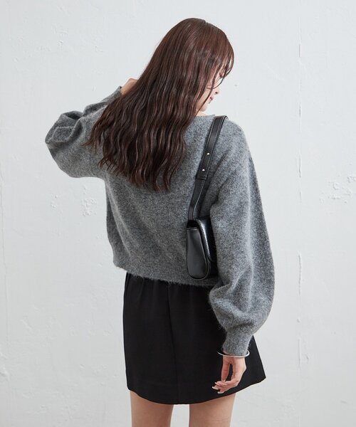 mystic（ミスティック）の「リボン付きニット プルオーバー（ニット/セーター・レディース・ベージュ/チャコールグレー/ネイビー・FREE）」の8枚目の写真