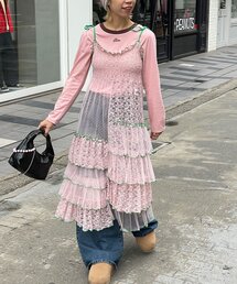 HELLO.SANFRANCISCO | 【HELLO.SANFRANCISCO/ハローサンフランシスコ】2WAYレースブロッキングティアードスカート(スカート)