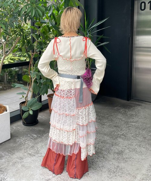 HELLO.SANFRANCISCO（ハローサンフランシスコ）の「【HELLO.SANFRANCISCO/ハローサンフランシスコ】2WAYレースブロッキングティアードスカート（スカート・レディース・ホワイト/ピンク/アイボリー・ONE SIZE）」の15枚目の写真