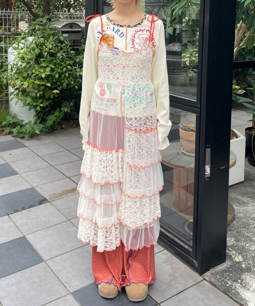 HELLO.SANFRANCISCO（ハローサンフランシスコ）の「【HELLO.SANFRANCISCO/ハローサンフランシスコ】2WAYレースブロッキングティアードスカート（スカート・レディース・ホワイト/ピンク/アイボリー・ONE SIZE）」の16枚目の写真