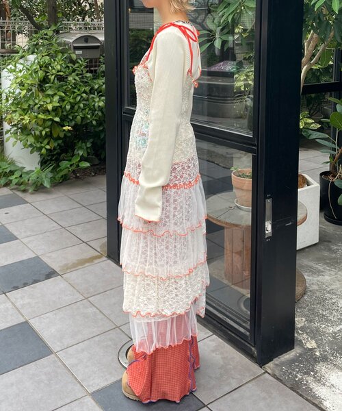 HELLO.SANFRANCISCO（ハローサンフランシスコ）の「【HELLO.SANFRANCISCO/ハローサンフランシスコ】2WAYレースブロッキングティアードスカート（スカート・レディース・ホワイト/ピンク/アイボリー・ONE SIZE）」の17枚目の写真