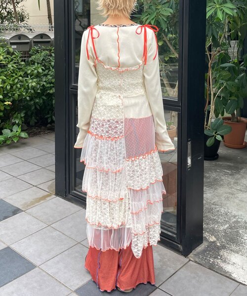 HELLO.SANFRANCISCO（ハローサンフランシスコ）の「【HELLO.SANFRANCISCO/ハローサンフランシスコ】2WAYレースブロッキングティアードスカート（スカート・レディース・ホワイト/ピンク/アイボリー・ONE SIZE）」の18枚目の写真