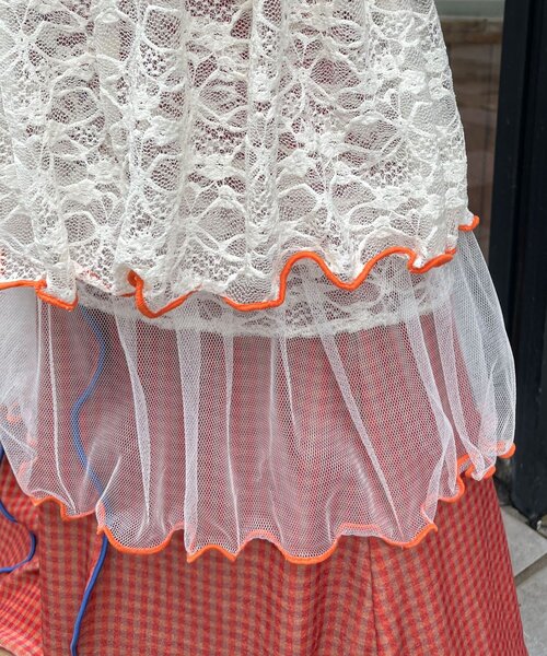 HELLO.SANFRANCISCO（ハローサンフランシスコ）の「【HELLO.SANFRANCISCO/ハローサンフランシスコ】2WAYレースブロッキングティアードスカート（スカート・レディース・ホワイト/ピンク/アイボリー・ONE SIZE）」の20枚目の写真