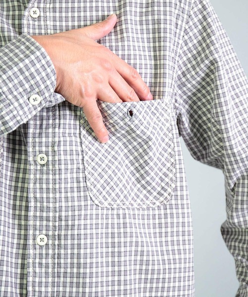 OMNIGOD（オムニゴッド）の「[OMNIGOD mens / オムニゴッド] オリジナルギンガムチェックシャンブレー ワークシャツⅢ（シャツ/ブラウス・メンズ・グレー系その他・4/3/2）」の12枚目の写真