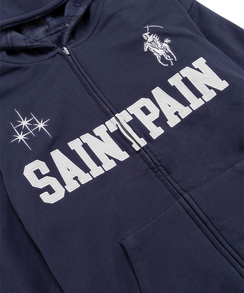 セール】リバーシブル【UNISEX】SAINTPAIN／チェックフードジップ