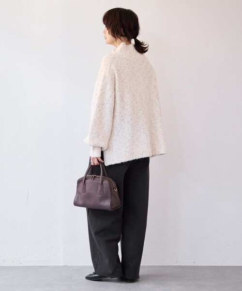 RIVE DROITE（リヴドロワ）の「【キャッチーな編地】ラメノット2wayタートル（ニット/セーター・レディース・ブラウン/オフホワイト・FREE）」の21枚目の写真