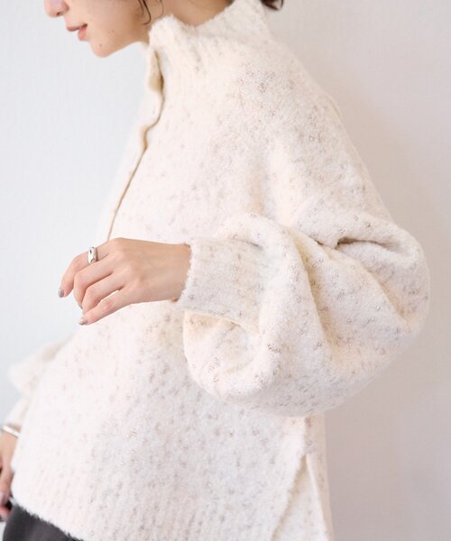 RIVE DROITE（リヴドロワ）の「【キャッチーな編地】ラメノット2wayタートル（ニット/セーター・レディース・ブラウン/オフホワイト・FREE）」の15枚目の写真