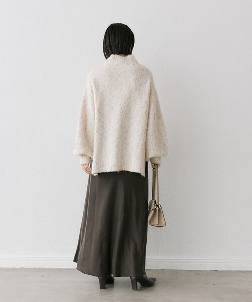 RIVE DROITE（リヴドロワ）の「【キャッチーな編地】ラメノット2wayタートル（ニット/セーター・レディース・ブラウン/オフホワイト・FREE）」の9枚目の写真