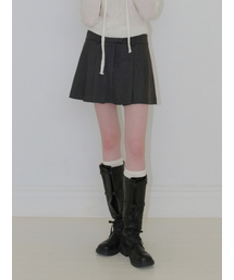 Winter Pleated Mini Skirt, Charcoal