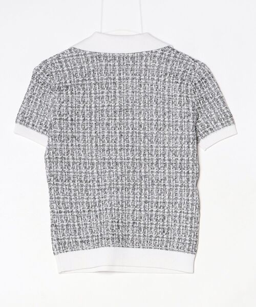 Guess(ゲス)の「Short Sleeves V-neck Collar Annabelle Sweater ニットトップス(ニット/セーター・レディース・ブラック×ホワイト・X-SMALL/SMALL/MEDIUM)」の2枚目の写真