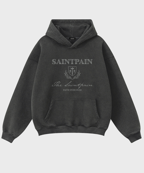 セール SPヘリテージピグメントオーバーサイズフードブラック パーカー SAINTPAIN セイントペイン のファッション通販