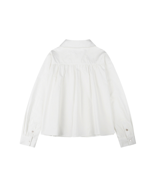 TUOMIO（トゥオミオ）の「ROUND COLLAR RIBBON SHIRT [WHITE]（シャツ/ブラウス・レディース・その他・2/1）」の3枚目の写真