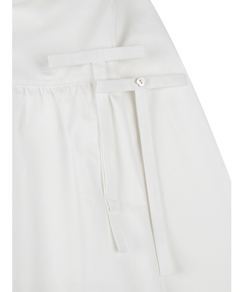 TUOMIO（トゥオミオ）の「ROUND COLLAR RIBBON SHIRT [WHITE]（シャツ/ブラウス・レディース・その他・2/1）」の5枚目の写真