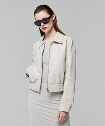 LADY VOLUME（レディーボリューム）の「9059 VEGAN LEATHER JACKET_CREAM（ライダースジャケット）」
