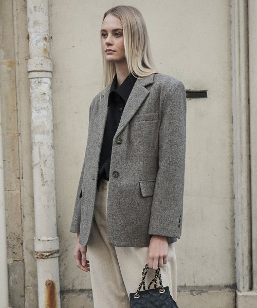 CLASSIC WOOL TAILORED JACKET_GREY