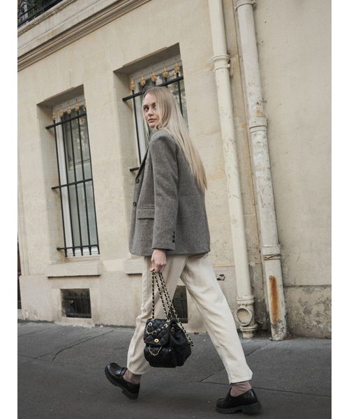 ANOETIC(アノエティック)の「CLASSIC WOOL TAILORED JACKET_GREY(テーラードジャケット・レディース・グレー・FREE)」の5枚目の写真