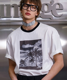 UNTAGE（アンテージ）の「ヤシの木プリントリンガーTシャツ(UNISEX)_UTT-ST12（Tシャツ/カットソー）」