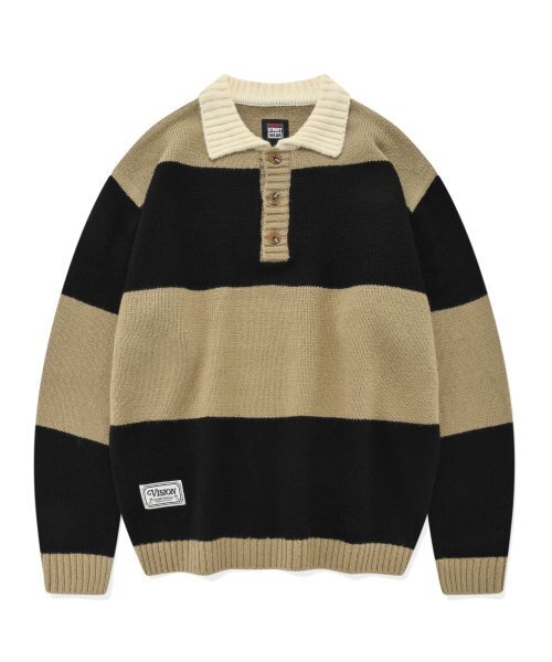 VISION STREET WEAR(ヴィジョンストリートウェア)の「VSW Washable Stripe Polo Knit Beige(ニット/セーター・レディース・その他・SMALL/MEDIUM/LARGE/X-LARGE)」の5枚目の写真