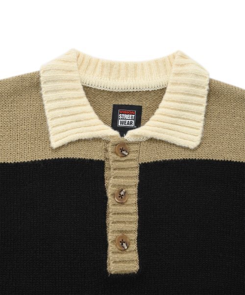 VISION STREET WEAR(ヴィジョンストリートウェア)の「VSW Washable Stripe Polo Knit Beige(ニット/セーター・レディース・その他・SMALL/MEDIUM/LARGE/X-LARGE)」の6枚目の写真