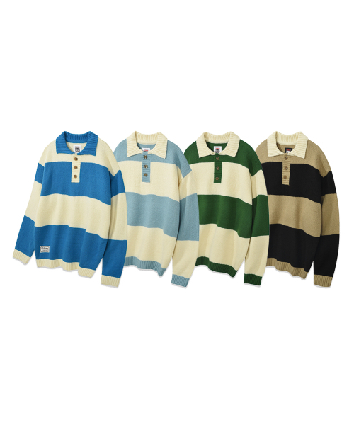 VISION STREET WEAR(ヴィジョンストリートウェア)の「VSW Washable Stripe Polo Knit Beige(ニット/セーター・レディース・その他・SMALL/MEDIUM/LARGE/X-LARGE)」の11枚目の写真